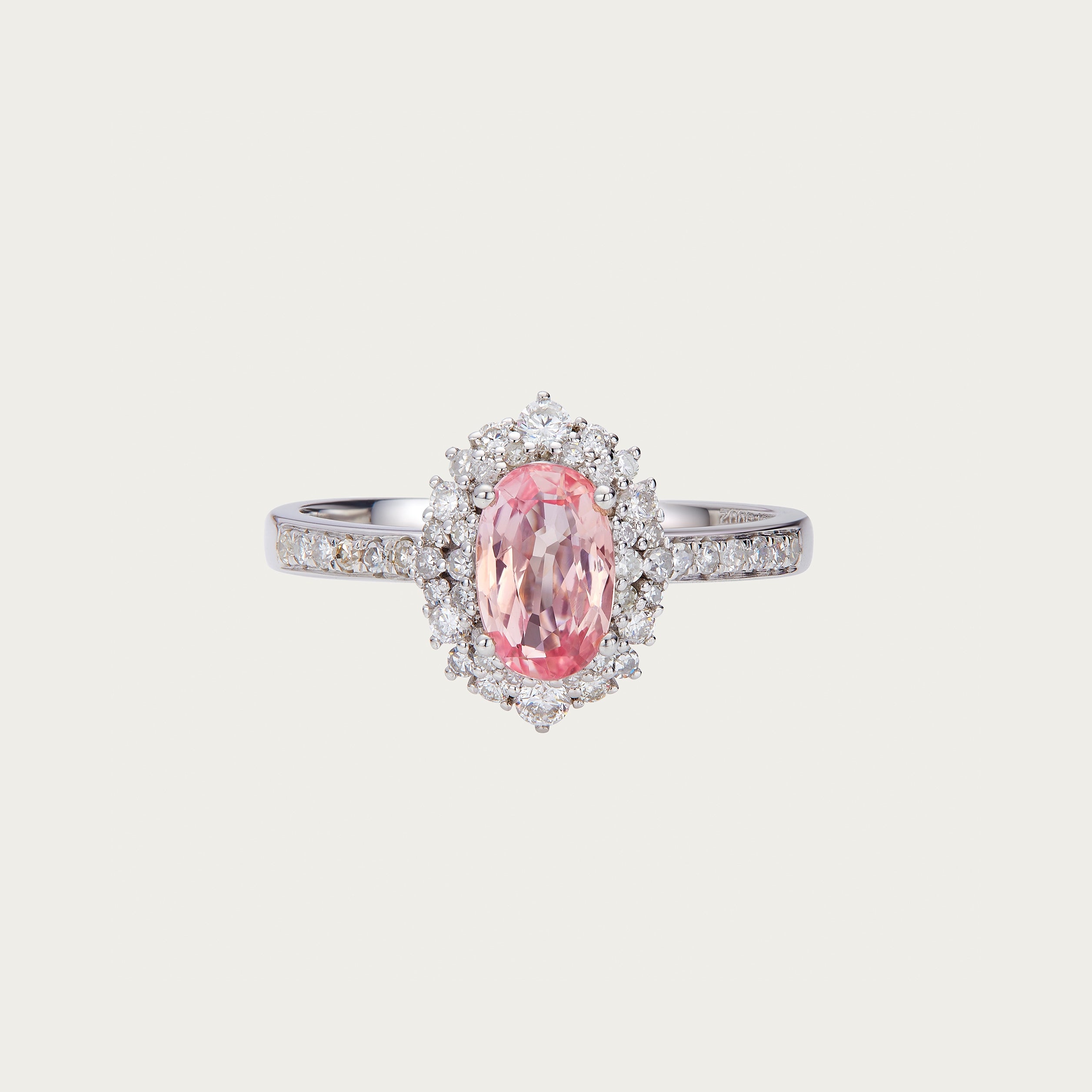 Padparadscha Sapphire & Diamond Ring