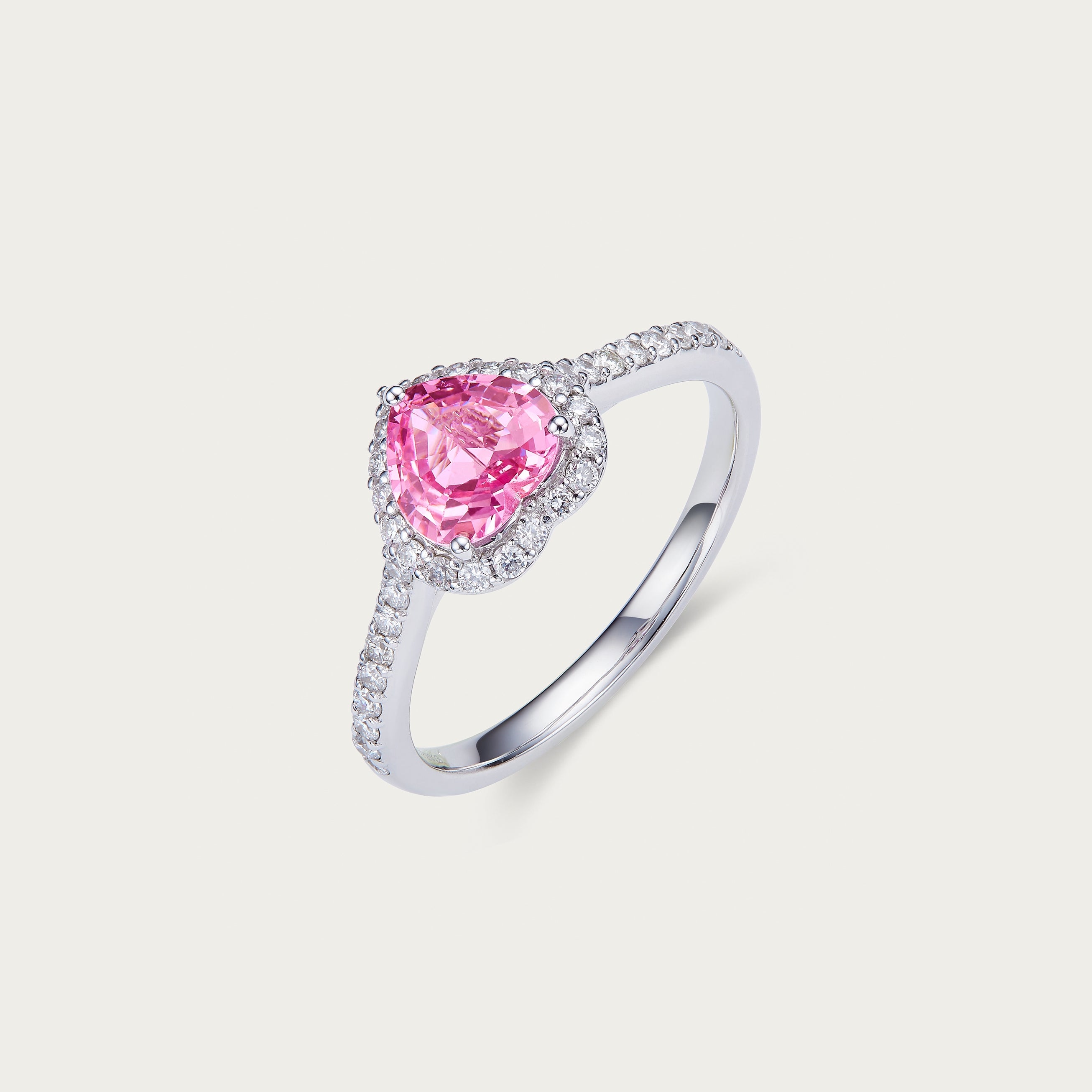 Unheated Pinkish Purple Sapphire & Diamond Ring