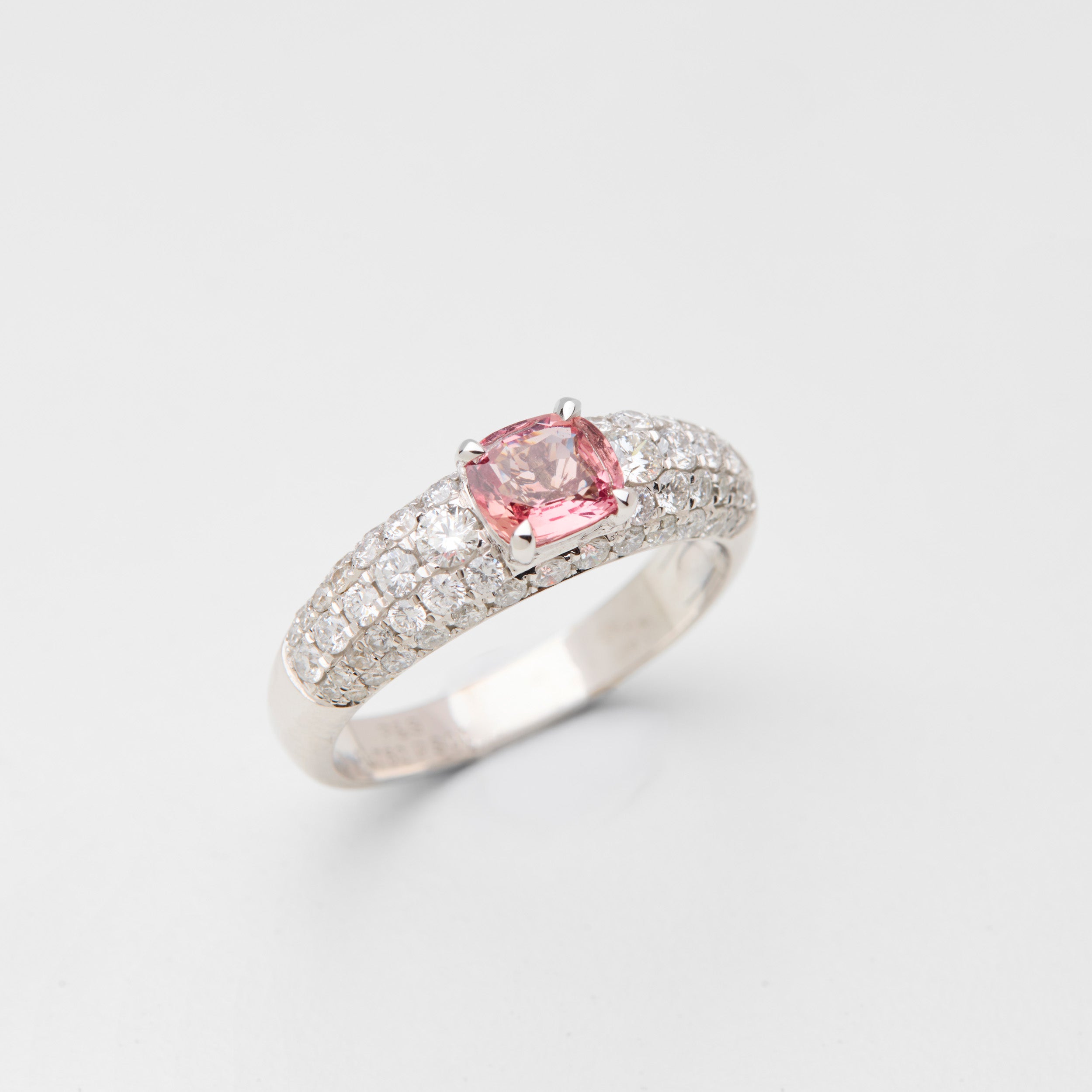 Padparadscha Sapphire & Diamond Ring
