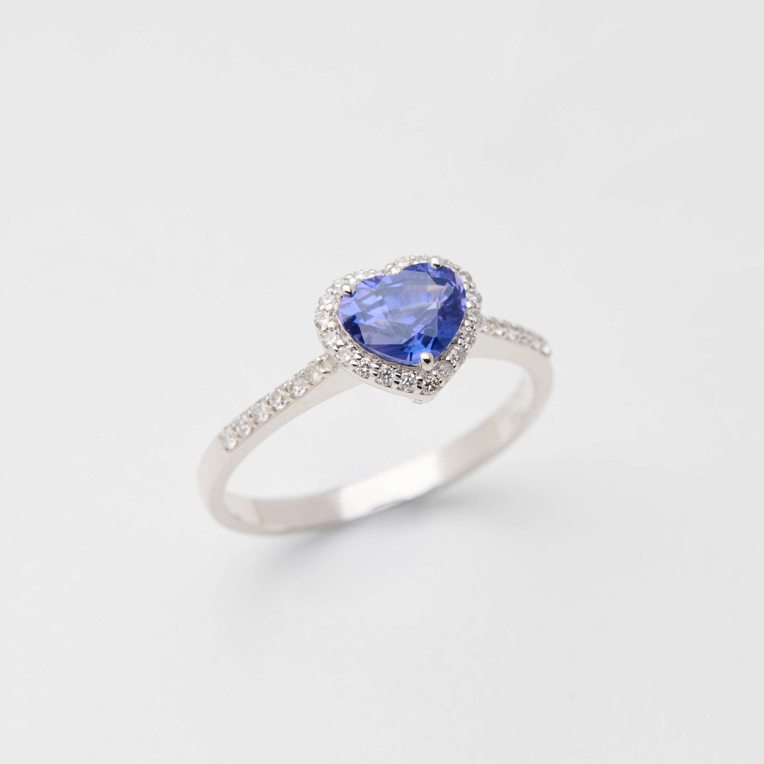 Unheated Purple Sapphire & Diamond Ring