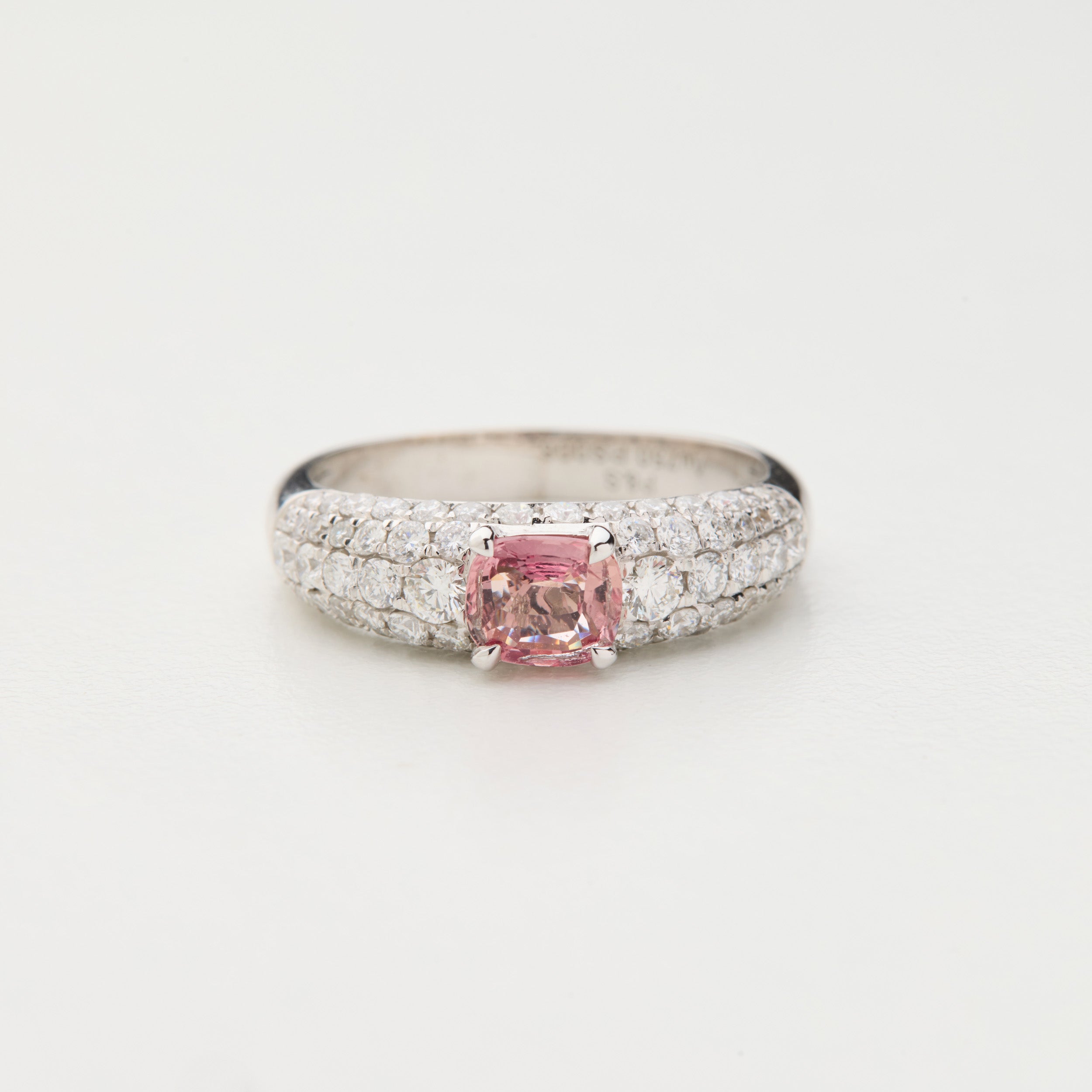 Padparadscha Sapphire & Diamond Ring