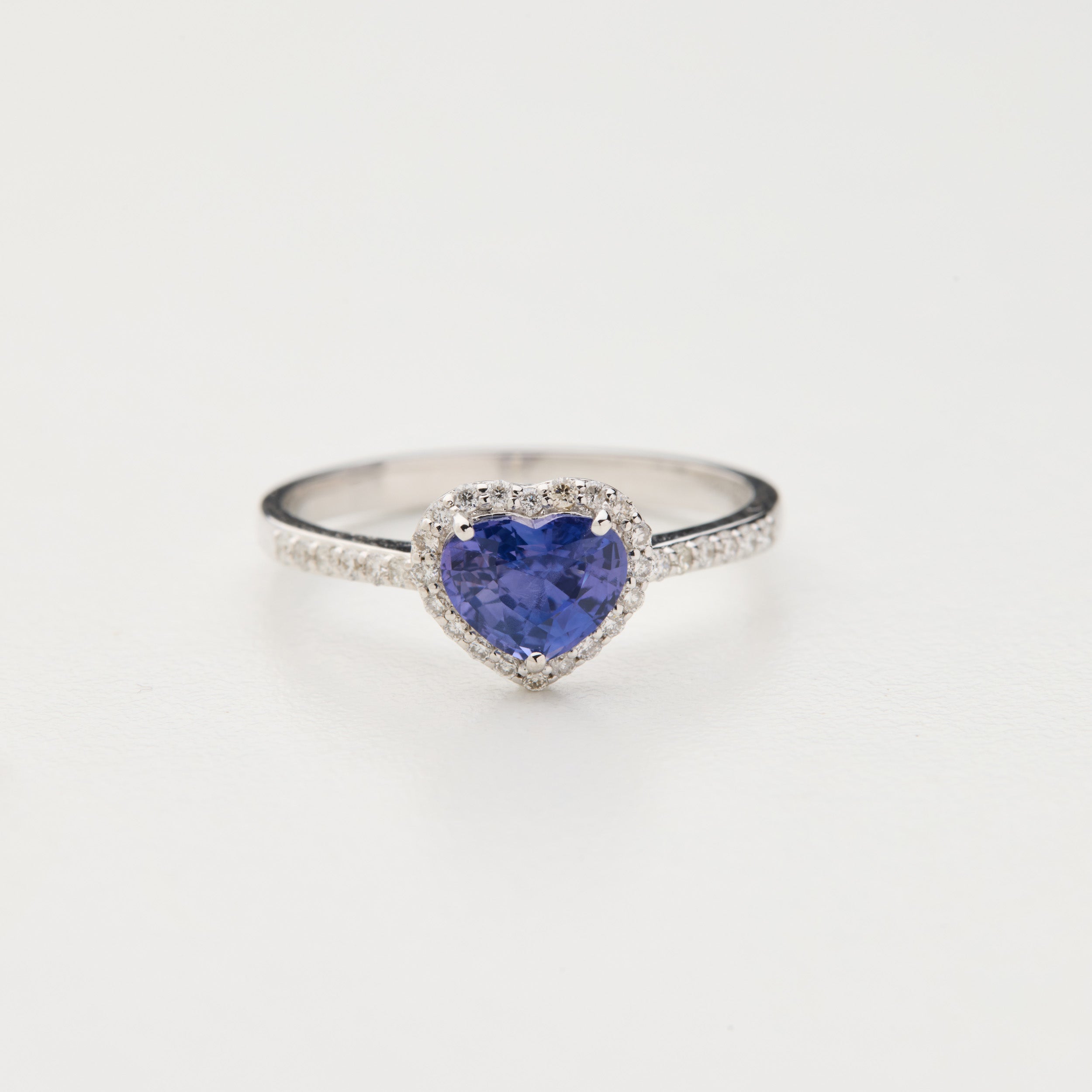 Unheated Purple Sapphire & Diamond Ring